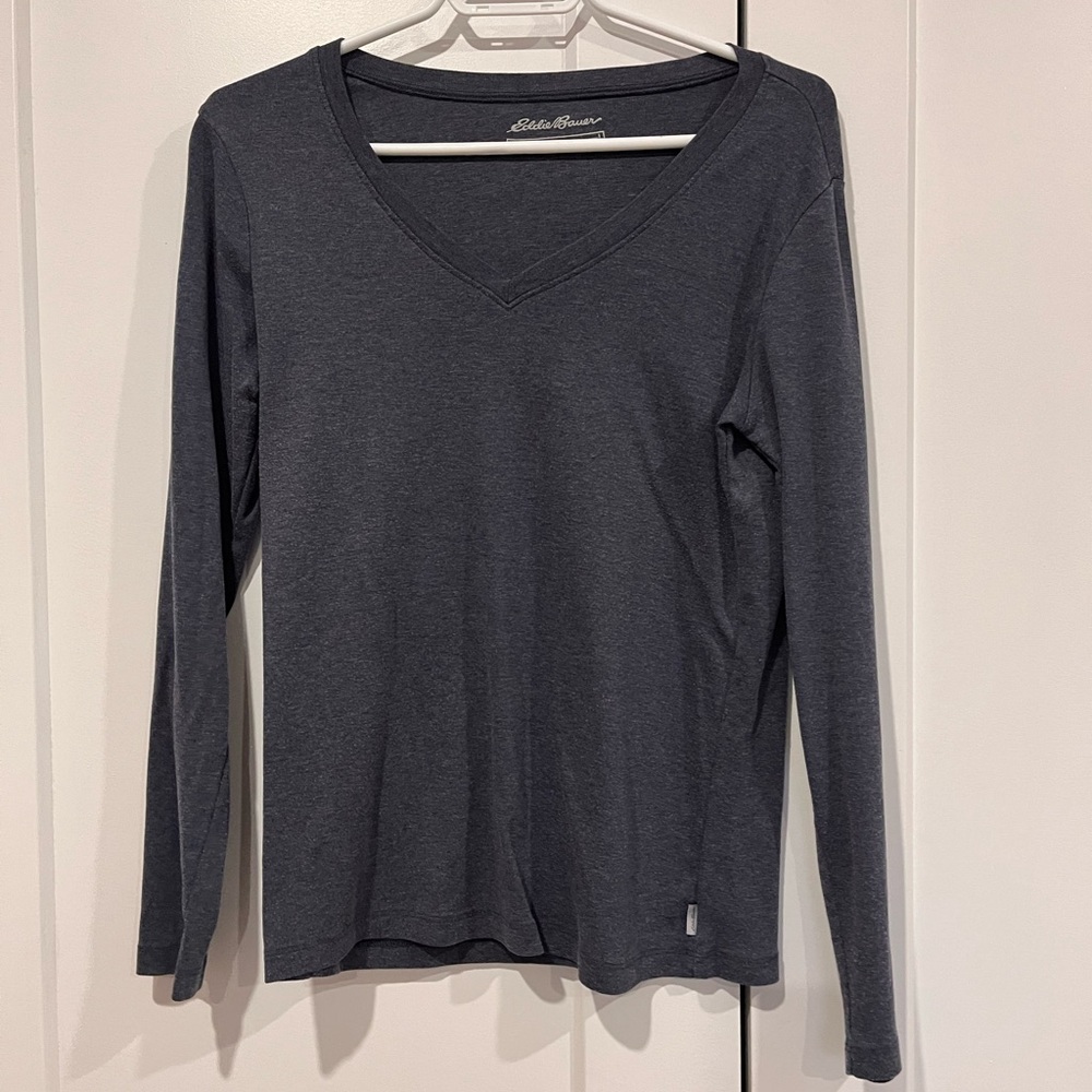 Eddie Bauer Blue Fitted Long Sleeve Tee